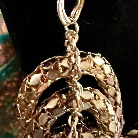 Vintage gold tone braided mesh statement necklace - Picture 8 of 10